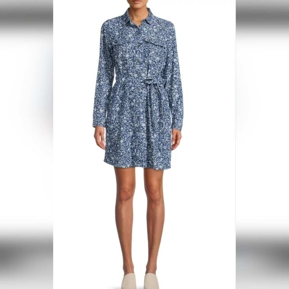 3X$25.  100%Cotton Time and Tru Floral-Print Utility Shirt Dress Size XXXL / 22